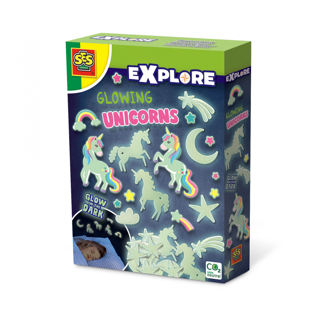Set Autocolante Fosforescente Unicorni Ses Creative