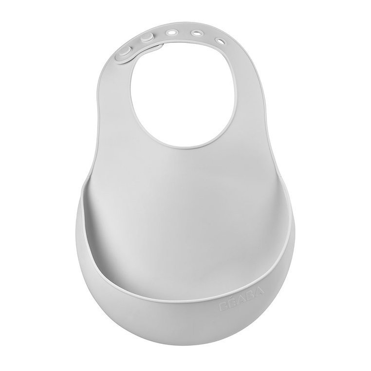 Baveta Silicon Beaba Light Grey cu Buzunar - imagine 4