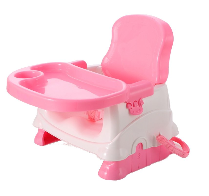 Scaun Masa Little Mom Booster Pink - Portabil