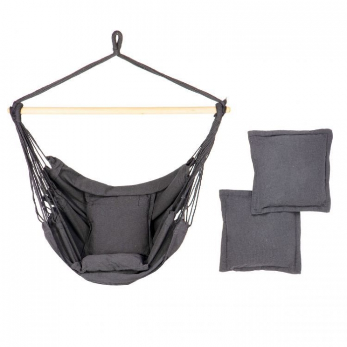 Scaun Hamac ModernHome Gri cu 2 Perne - Relaxare - imagine 2