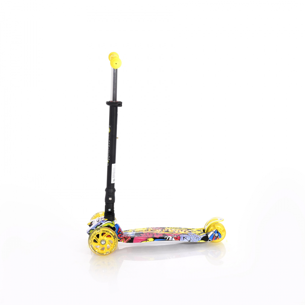 Trotineta Lorelli Rapid Yellow, 4 roti LED, Pliabila - imagine 3