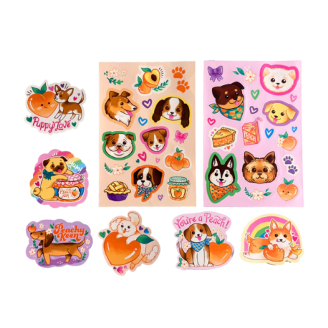 Ooly Stickiville Puppies & Peaches - Autocolante parfumate - imagine 2