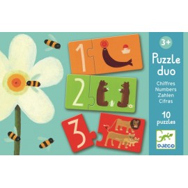 Puzzle Duo Djeco Numere Educativ 2+ Ani