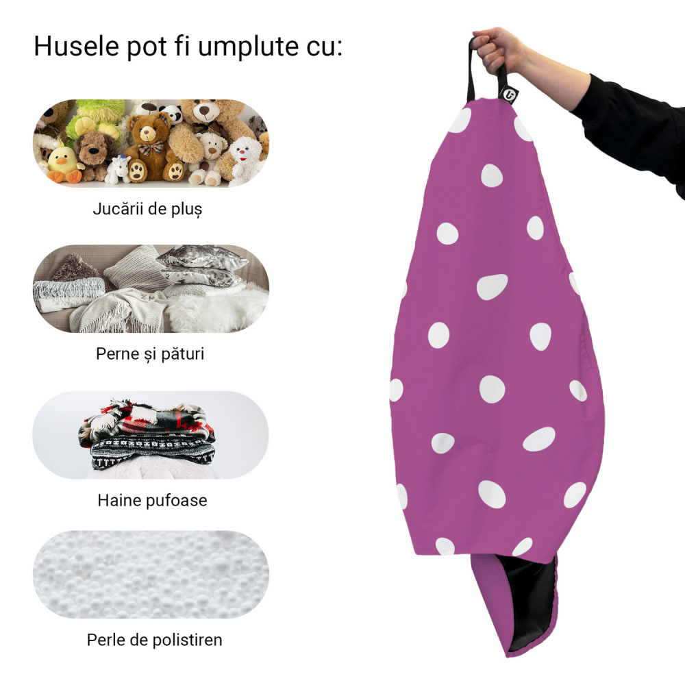 Husa Puf Para XL Mov Updeco, Fără Umplutură