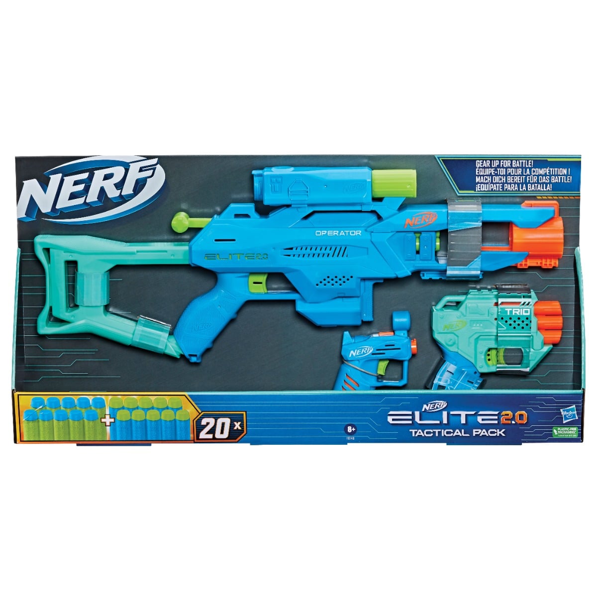 Nerf Elite 2.0 Tactical Pack - 3 Blasters si 20 Sageti