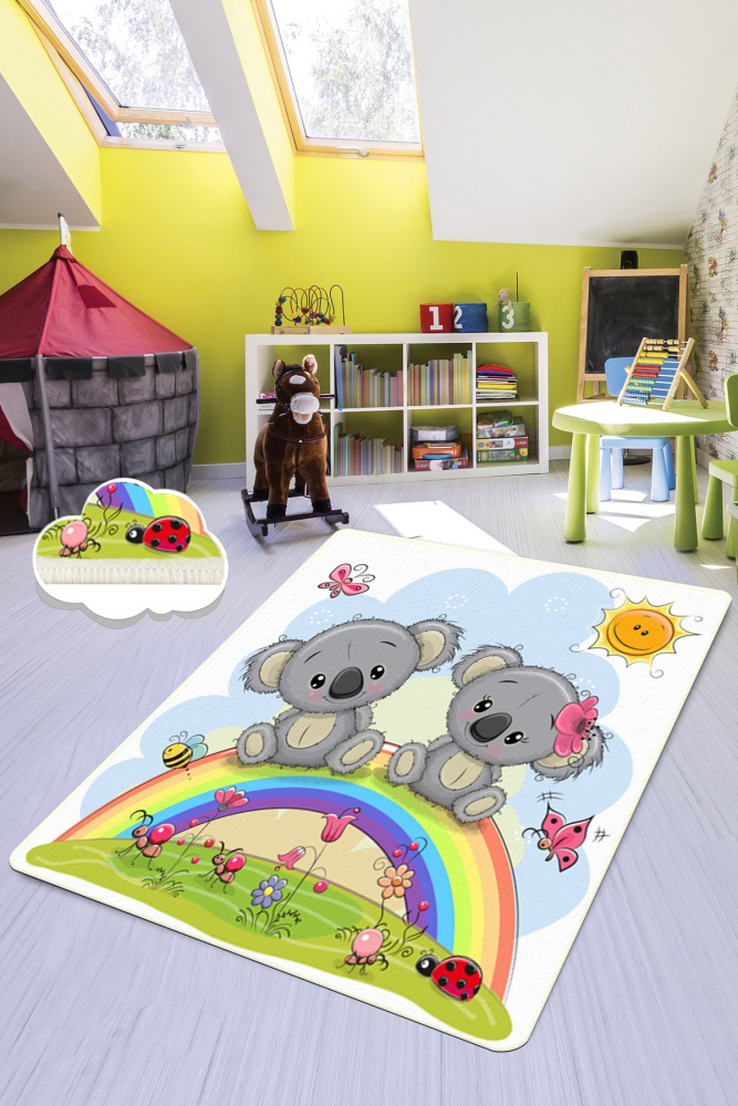 Covor Rainbow Elephants Chilai Home, Antiderapant