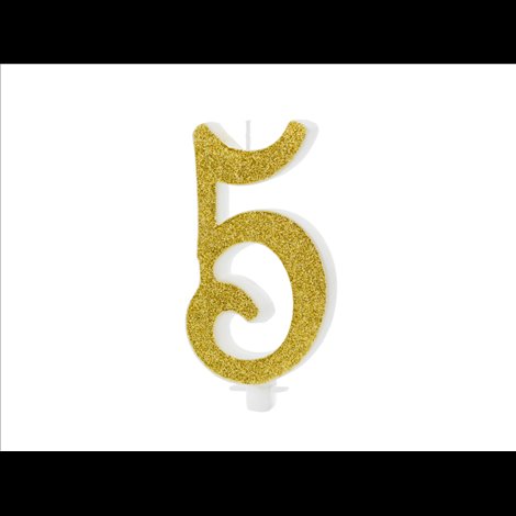 Lumanare Cifra 5 Aurie Party Deco | Decor aniversar