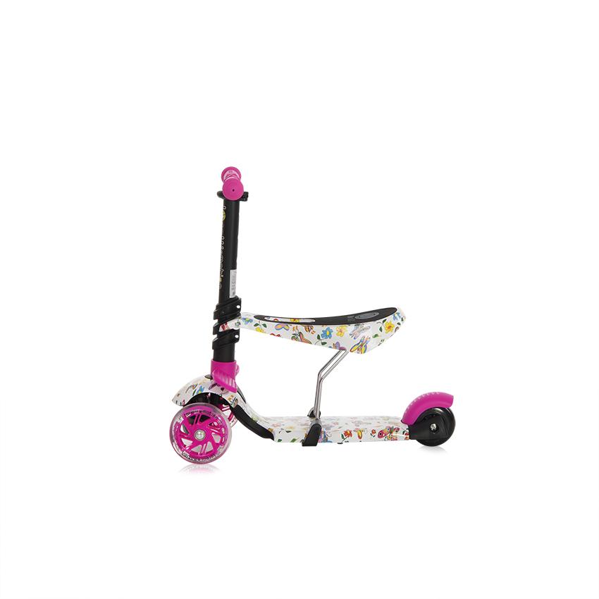Trotineta Lorelli Pink Butterfly 3 Roți LED - imagine 3