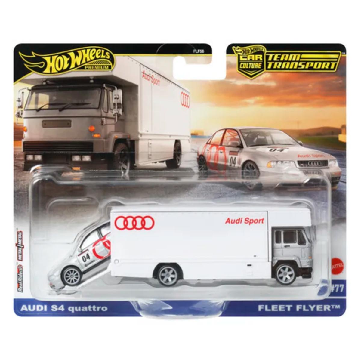 Set Hot Wheels Transportor Audi S4 si Fleet Flyer