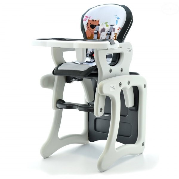 Scaun de masă EURObaby Gri, 2 Tăvi Detasabile - imagine 3