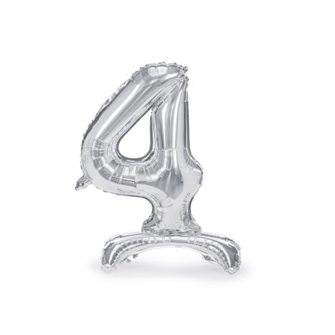 Balon Argintiu Cifra 4 Party deco - Decor Petrecere