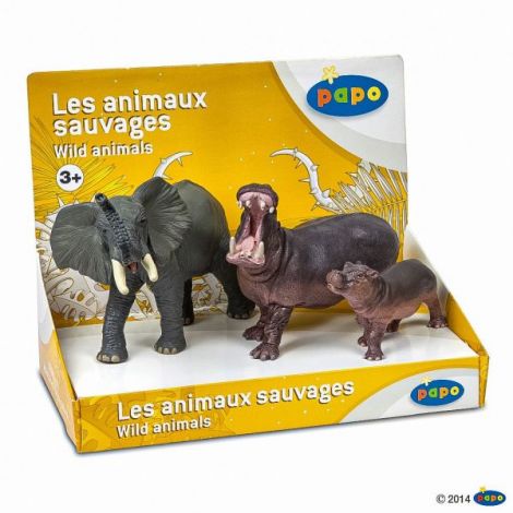 Papo Set Elefant & Hipopotam, Jucărie Educativă