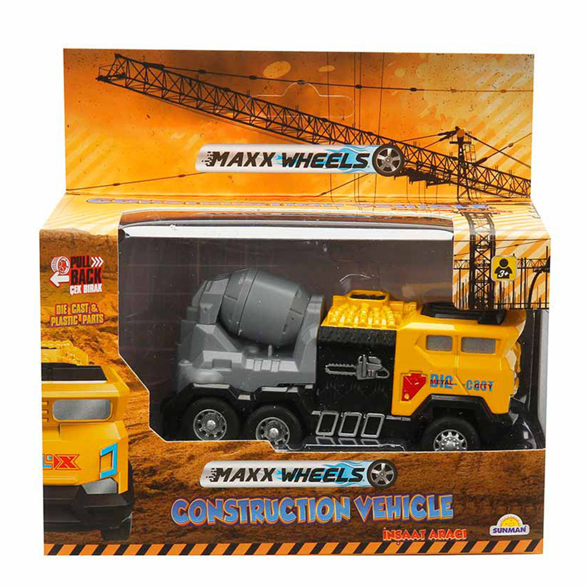 Maxx Wheels Camion Betoniera Galben | Jucărie Construcții