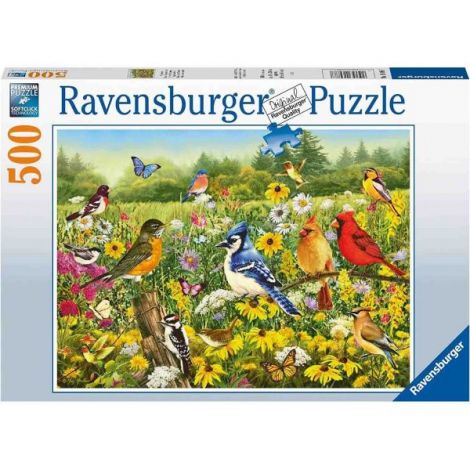 Puzzle 500 Piese Pasărele Colorate Ravensburger - imagine 2
