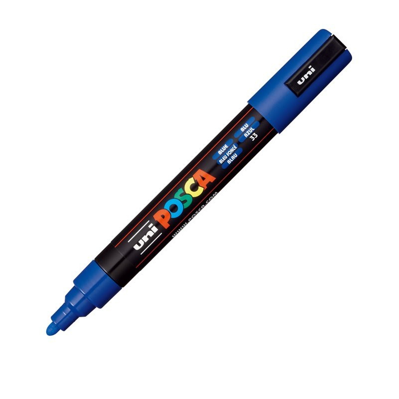 Marker UNI PC-5M Posca, vârf mediu, albastru