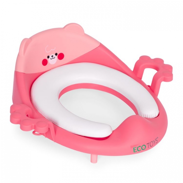 Reductor Toaletă Ecotoys Roz cu Manere - imagine 8