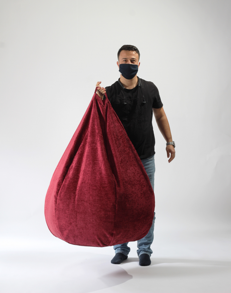Fotoliu Pufrelax Hobbit Sour Cherry Husă Detasabilă