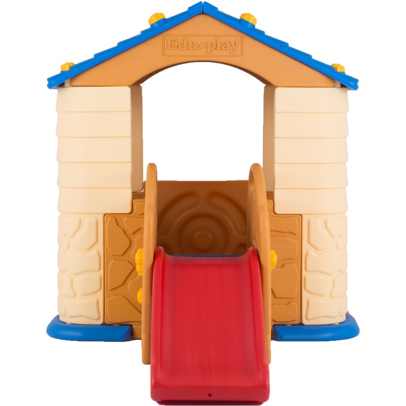 Casuta 2 in 1 Deluxe cu Tobogan Edu Play - imagine 2
