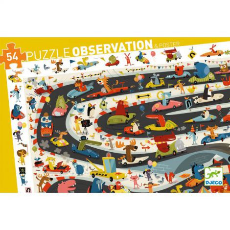 Puzzle Djeco Raliul Masinilor 54 piese - imagine 5