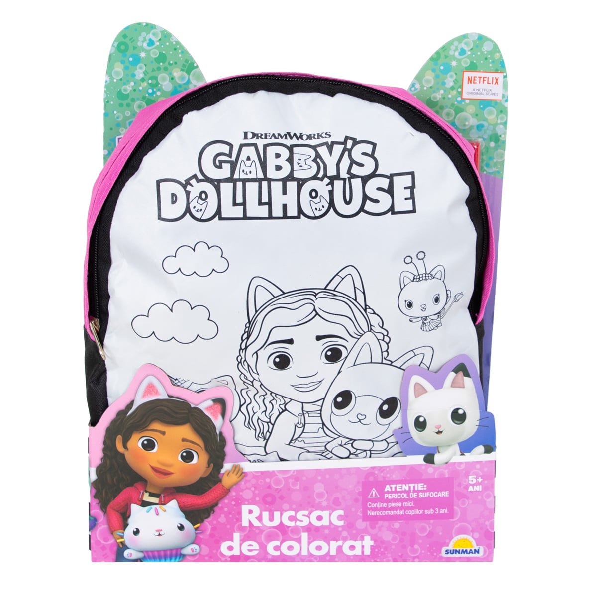 Rucsac de colorat Gabby's Dollhouse cu markere