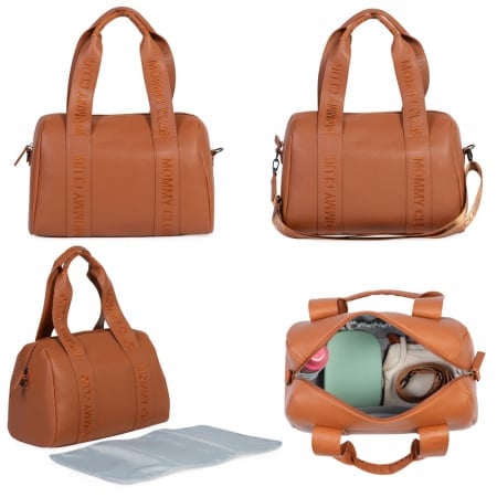 Geanta infasat Childhome Mommy Club piele maro - imagine 2