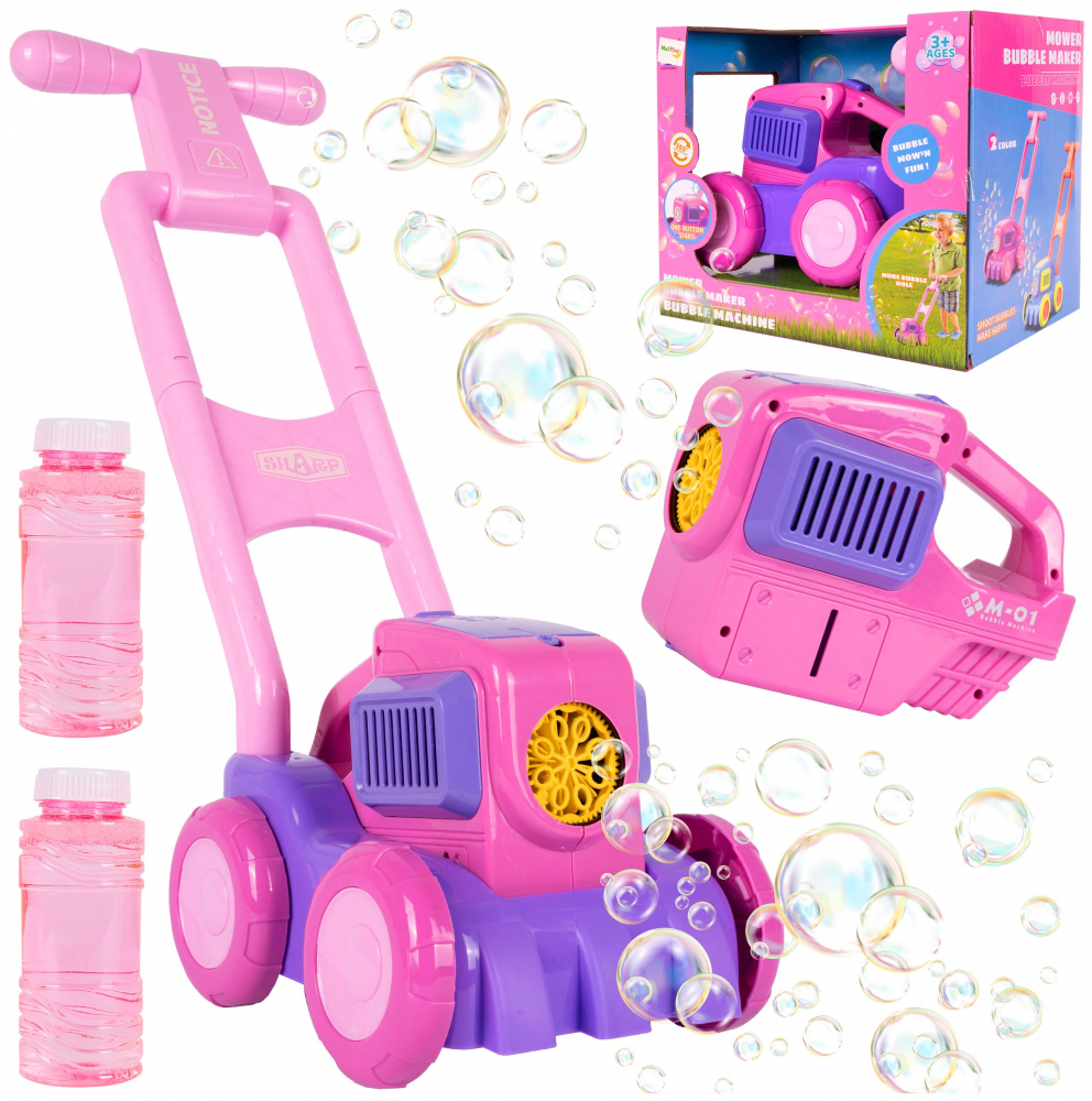 Mașină de Tuns Iarba cu Baloane de Săpun Pink Malplay