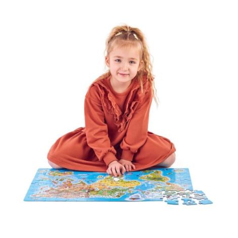 Puzzle Harta Lumii 160P - Woodyland | Învățare Fun - imagine 3