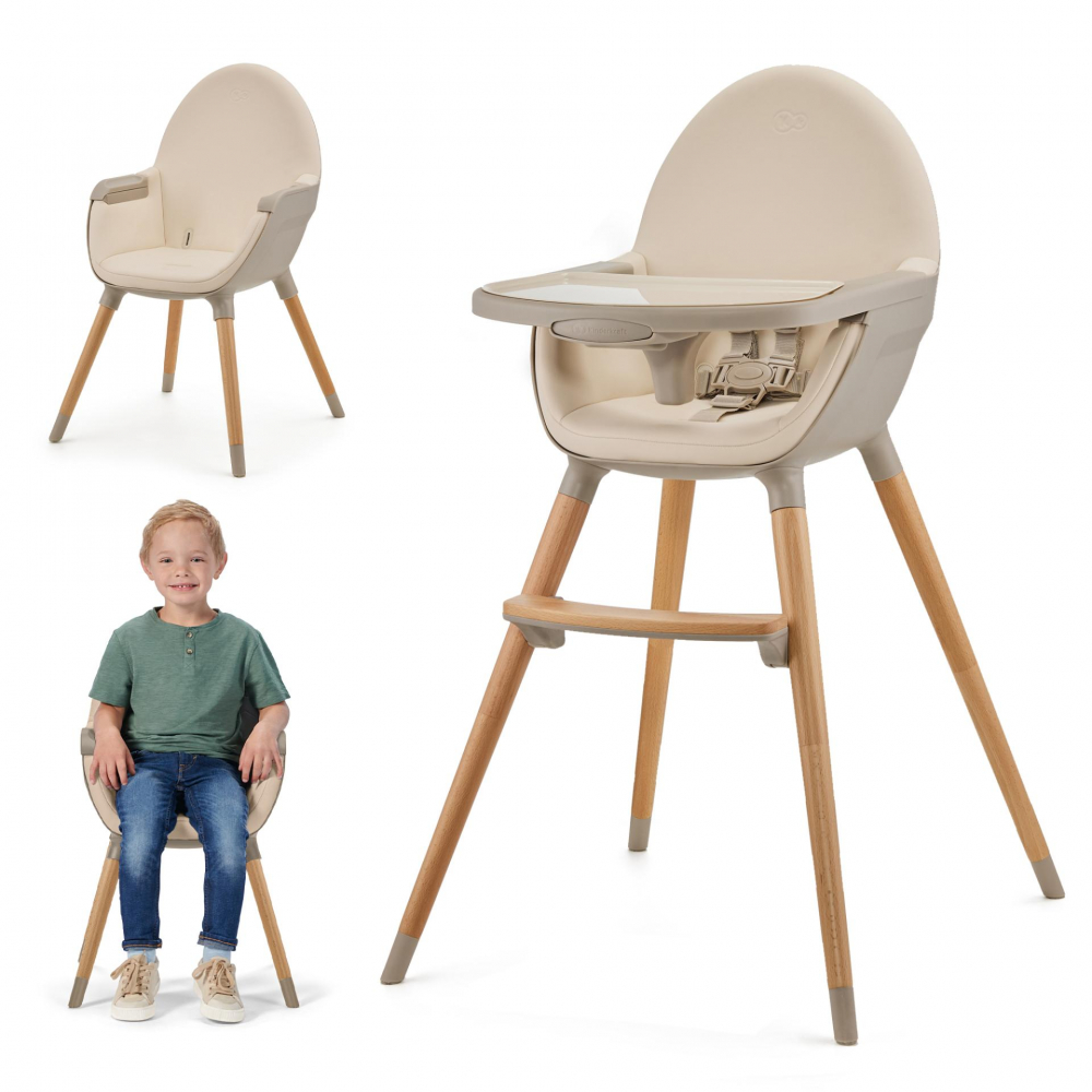 Scaun de masa Kinderkraft Fini 2 Beige 2 in 1 - imagine 4