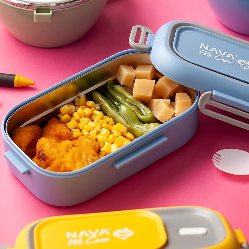 Lunchbox Nava We Care 800ml Albastru - imagine 4