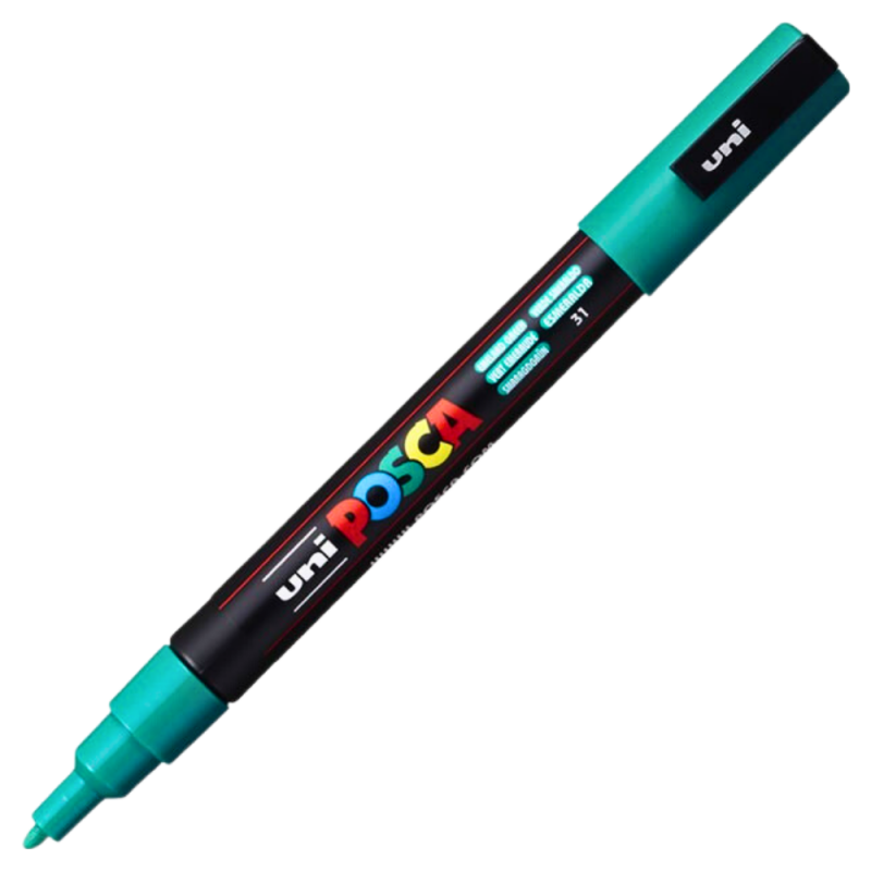 Marker Posca PC-3M Verde Smarald, Vârf Fin