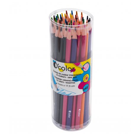 Set 48 Creioane Triunghiulare Ocolor Ergonomice