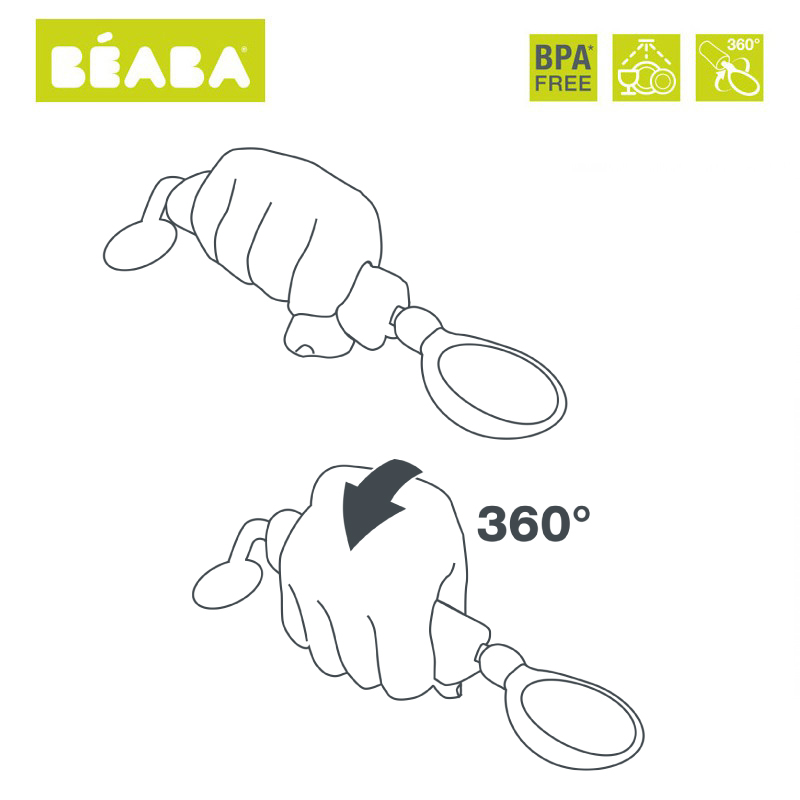 Linguriță rotativă 360° Beaba Old Pink - imagine 2