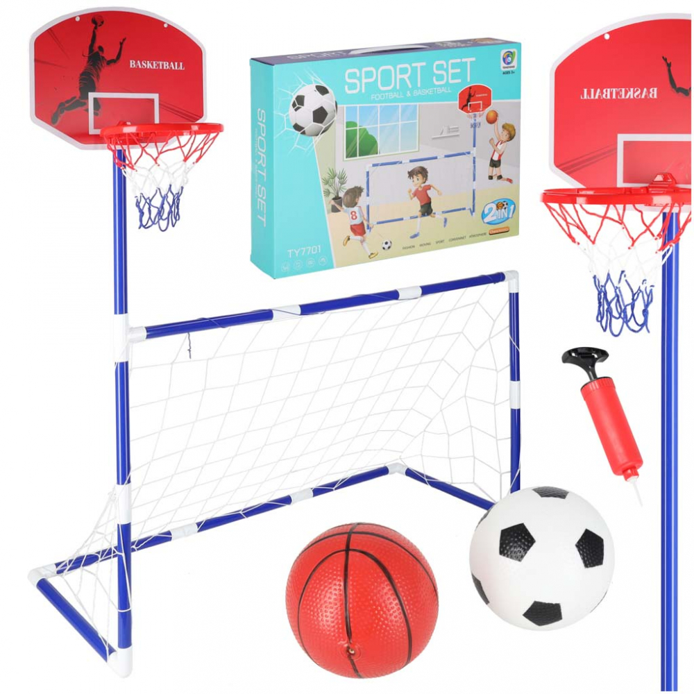 Ikonka Set 2-in-1 Fotbal & Baschet Copii - imagine 9