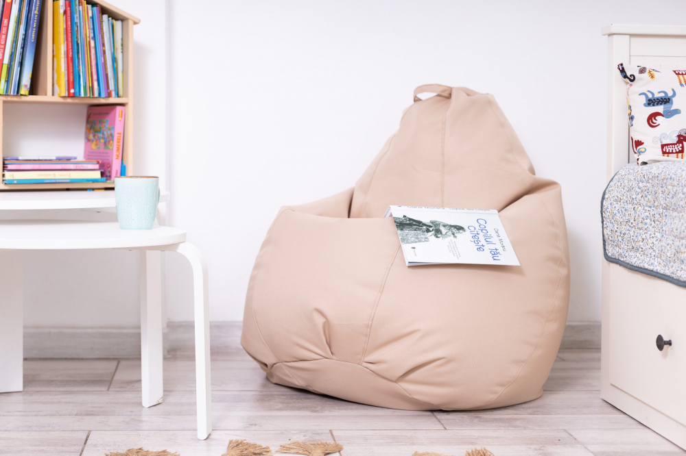 Decoriciu Fotoliu Puf Bej XXL - Confort Maxim