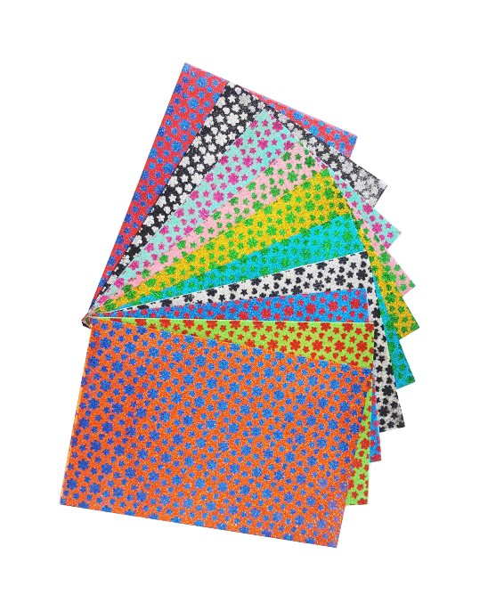 Hartie gumata flori Colorart A4, set 10 coli