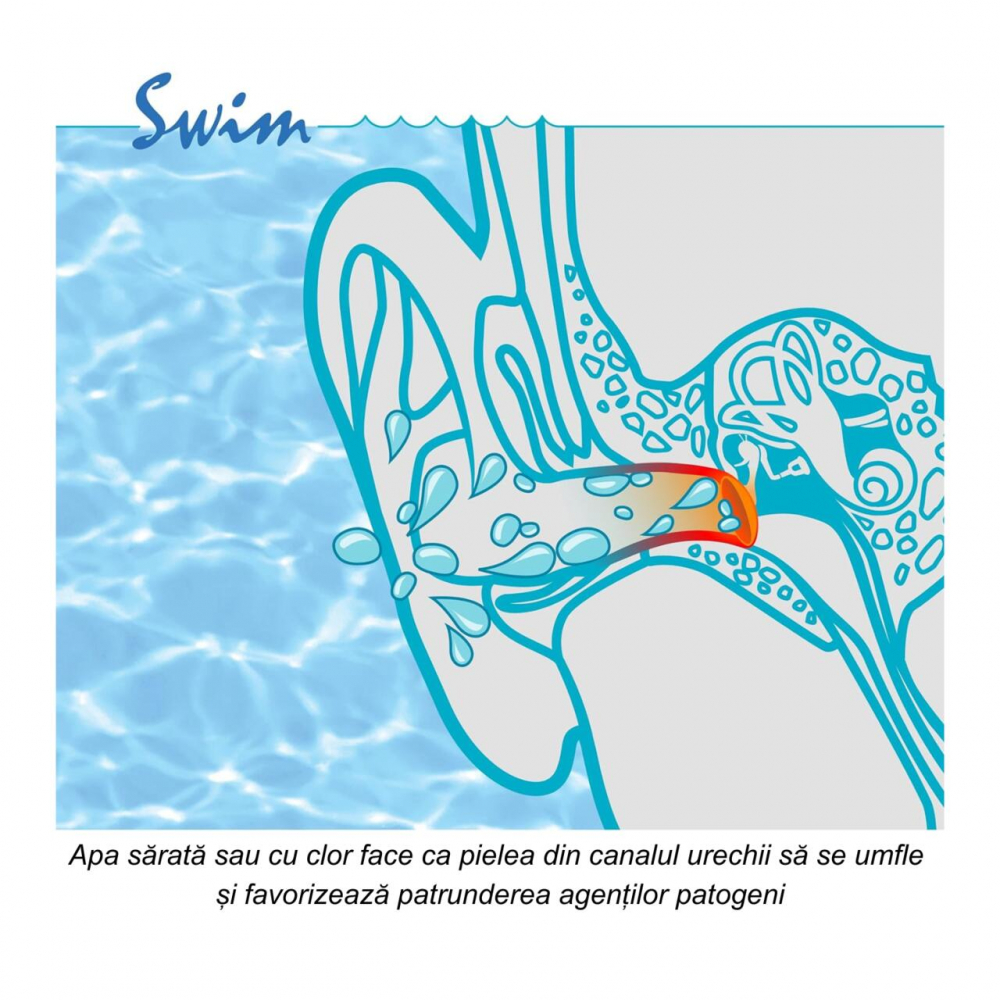 Dopuri Urechi Inot Sanohra Swim Albastru 1an+ - imagine 5