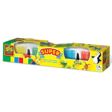 Plastilina Sigura Sarata Ses Creative, 4 Culori