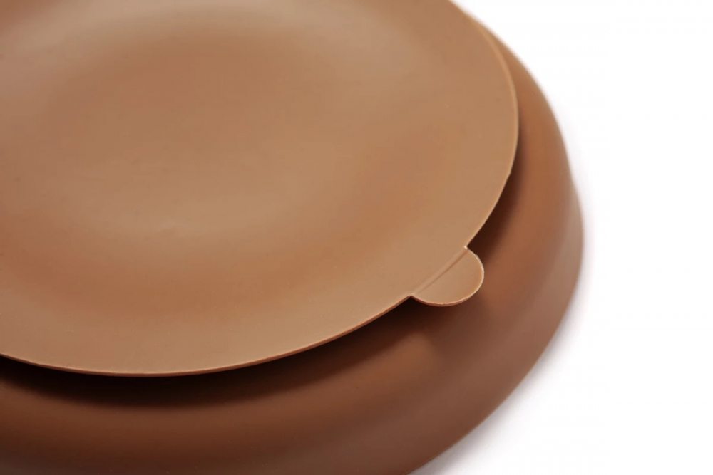 Farfurie Silicon 3 Compartimente Kidnort Brun - imagine 6
