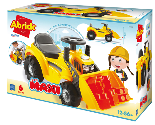 Tractoras Ecoiffier cu cupă și 6 cuburi
