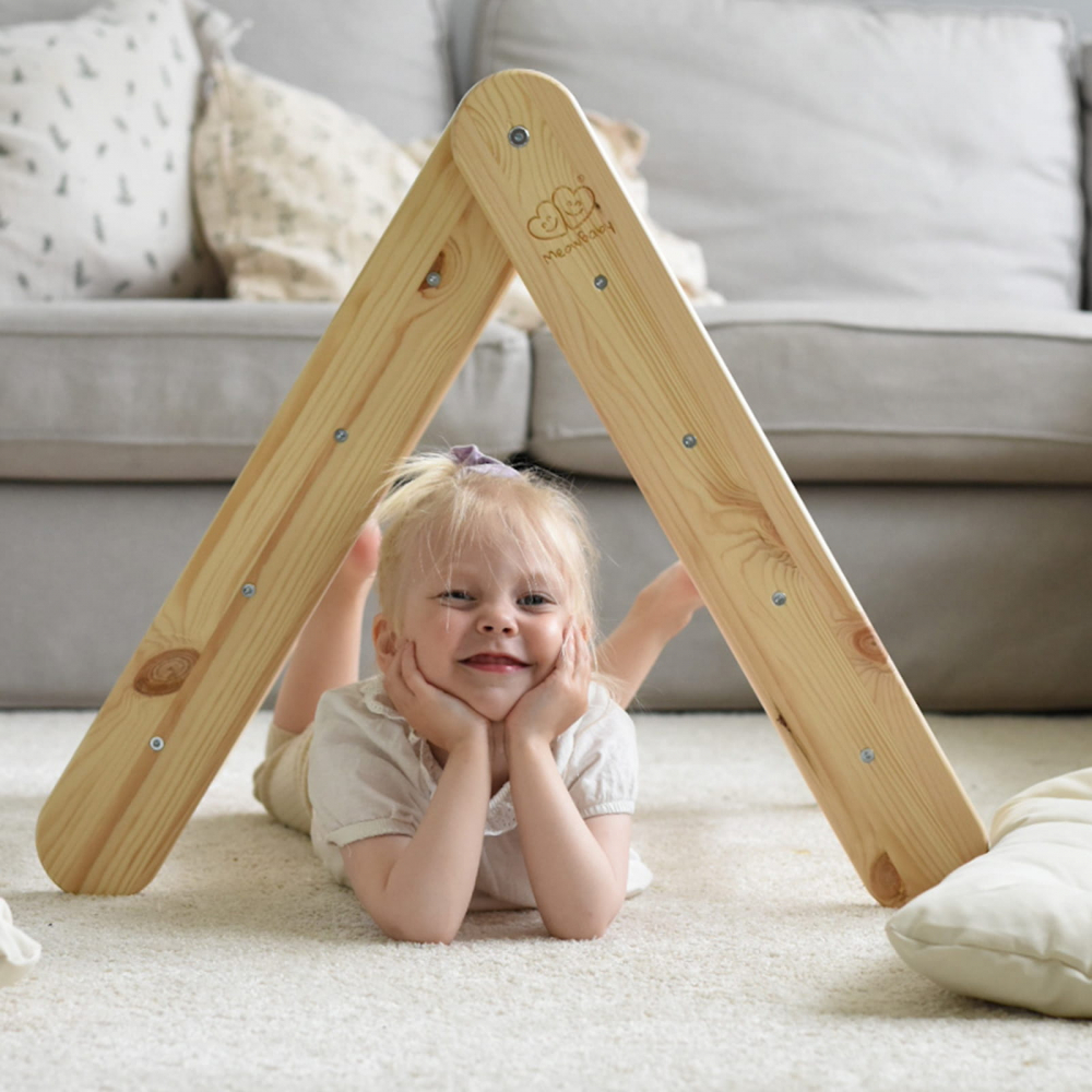 Scara Pikler Montessori Meowbaby® Lemn Natural - imagine 3