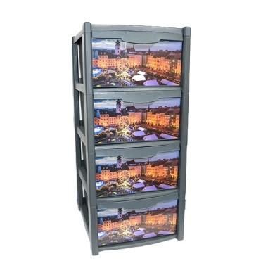 Dulap Gimihome 4 Sertare cu Design Oraș