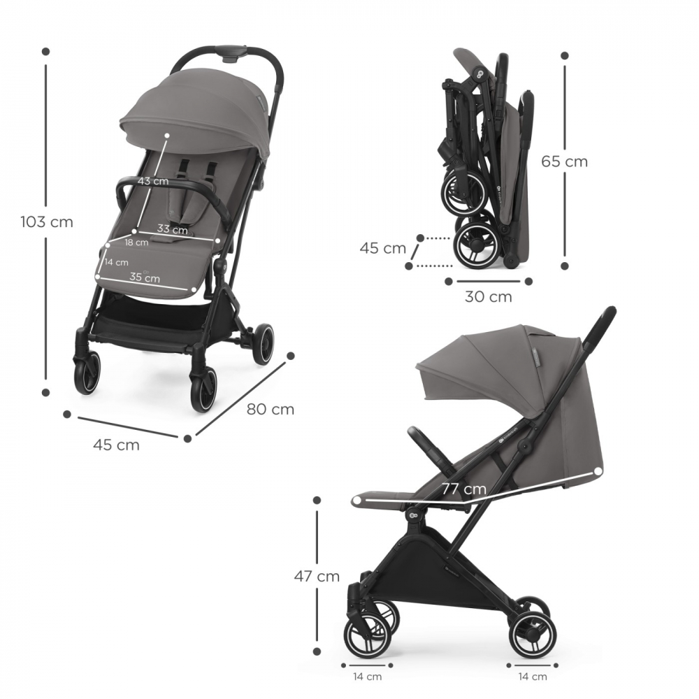 Carucior Kinderkraft Indy 2 Cozy Grey - Manevrabil - imagine 7