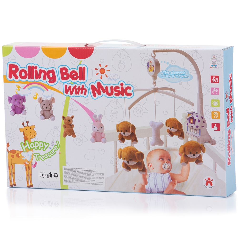 Carusel Muzical Chipolino Pink Rabbits - Calmare si Somn
