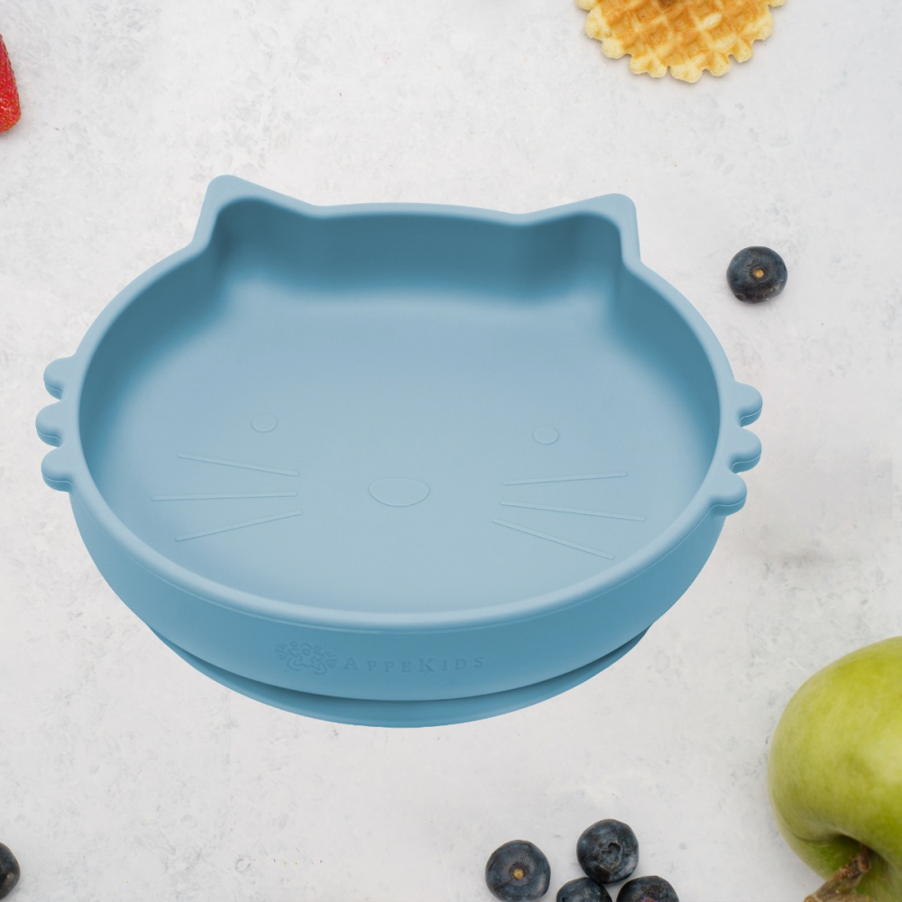 Bol Silicon AppeKids Kitty II Aqua Blue, Antiderapant