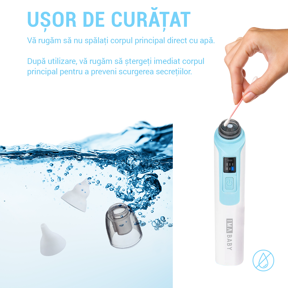 Aspirator Nazal Ima Baby, Silentios, 2 Capete, Albastru - imagine 5