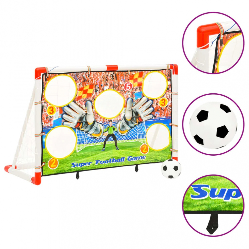 Set Poartă Fotbal Malplay cu Plasă și Minge - imagine 2