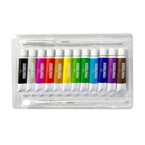 Set vopsele acrilice Paintology, 12 culori + pensule - imagine 4