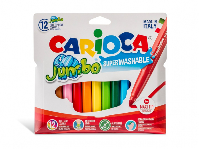 Set 12 Carioci Jumbo, Varf Gros, Carioca