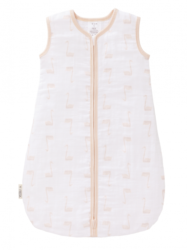 Sac de dormit Fresk muselina 0-6 luni Swan Pale Peach - imagine 2