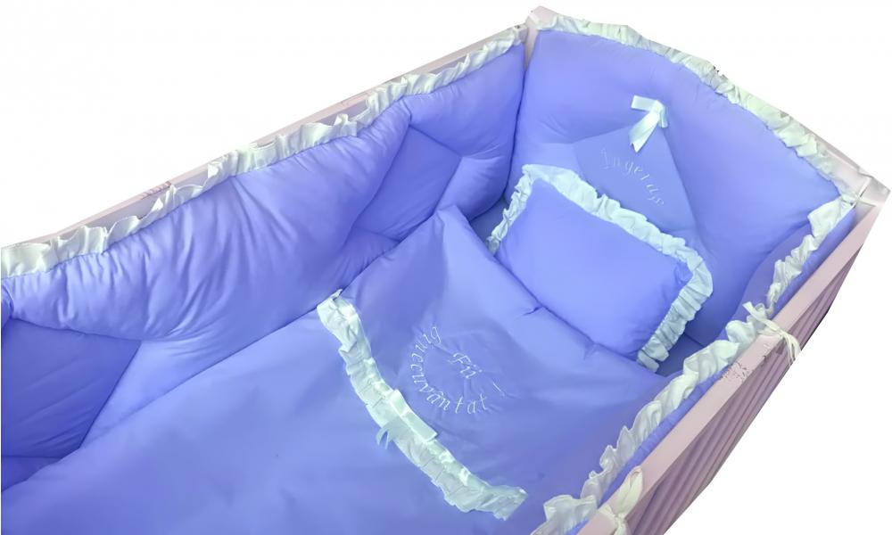 Set lenjerie patut bebelusi Deseda, 120x60 cm, cu protectii